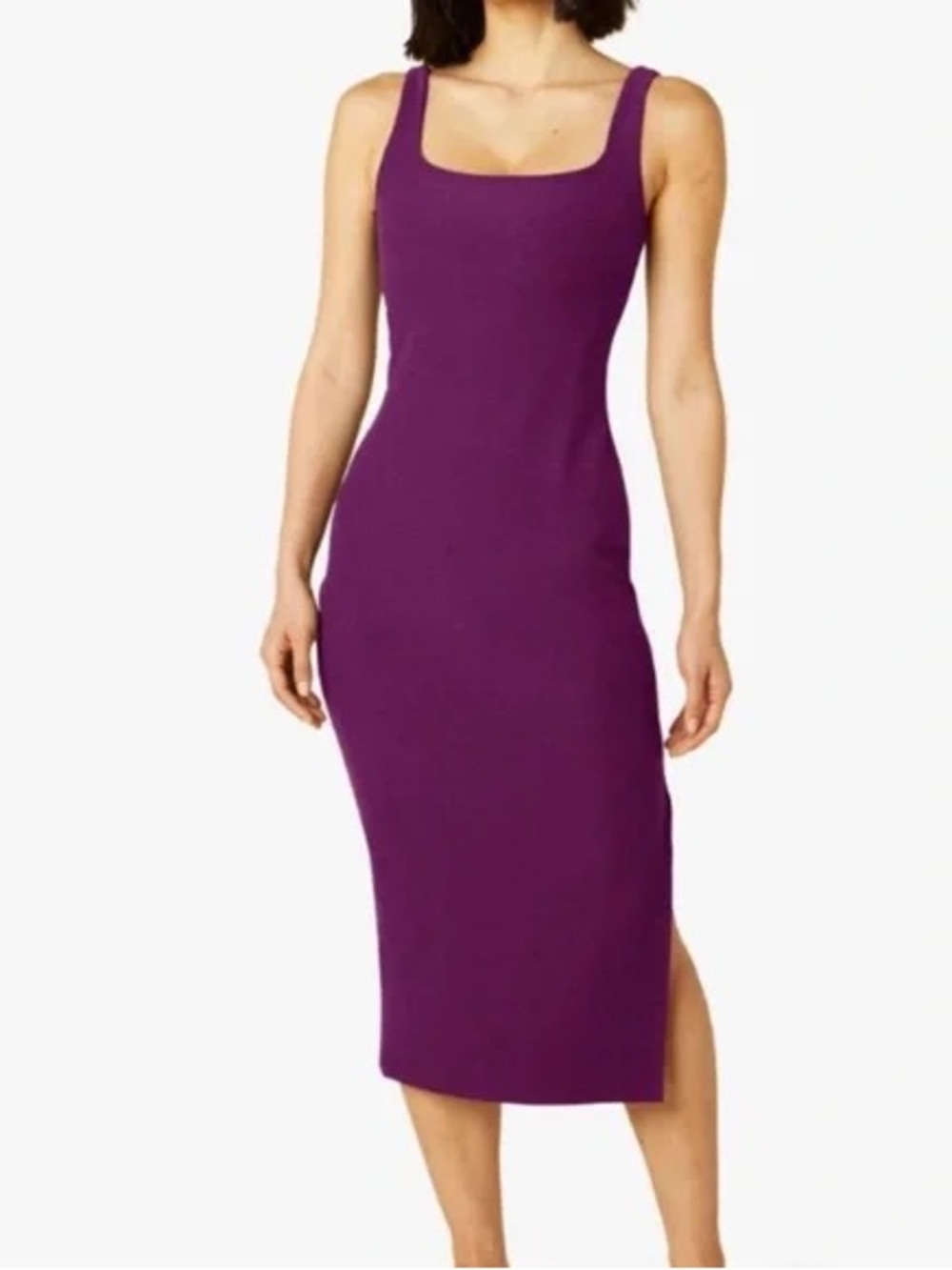 Beyond Yoga Spacedye Icon Midi Dress in Aubergine beet s built in bra square